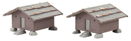 Bâtiments miniatures : 2 Granges à foin 1:87, HO - Faller 130636