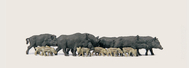Animaux miniatures : Sangliers - HO 1:87 - Merten 5028