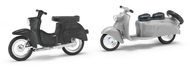 Véhicules miniatures : Scooters gris clair et noir HO 1/87 - Busch 210008905