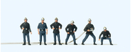 Figurines :6 Pompiers français - 1:87, HO, 12 mm peints - Preiser 10233