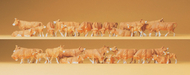Animaux miniatures : Vaches marrons 30 pièces 1:87 - Preiser 14409