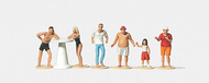 Figurine minature : A la buvette au 1/87 HO avec 6 personnages et 1 table - Merten 0212524