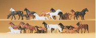 Preiser 14407 - Chevaux peints 26 pièces 1:87