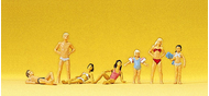 Figurines miniatures : Enfants et adolescents à la piscine 1/87 HO - Preiser 10308