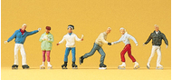 Figurines miniatures : 6  Patineurs au 1/87 - Busch 10315