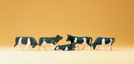 Figurines miniatures : Vaches noires et blanches 1:87 ou marron et blanche - Preiser 14155