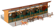 Maquette bâtiment : Écurie avec 4 chevaux 1/87 HO - Faller 130597