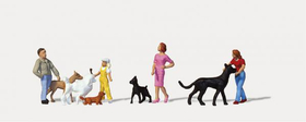 Figurine minature : École canine HO 1/87 avec 4 personnages et 5 chiens - Merten 0212589