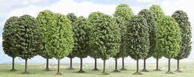Végétation miniature : Lot de 15 arbres feuillus de 9 à 14 cm au 1/87 - Busch 06485 6485