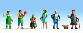 Figurines miniatures : Promeneurs au Marché 1:87 - Noch 15470