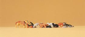 Animaux miniatures : Chiens et chats miniatures 1:87 - Preiser 14165