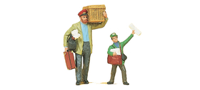 Figurines miniatures : Distributeur de journaux, porteur, serviteur 1:22,5 - G - Preiser 45063