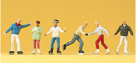 Figurines miniatures : 6  Patineurs au 1/87 - Busch 10315