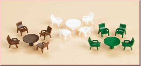 6 tables et 18 chaises 1:87 à 1:120