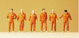 Preiser 74009 - Mécaniciens en tenue Blanche, Orange ou bleue  1:100