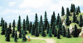 Végétation miniature : Lot de 50 sapins à piquer de 6 à 11 cm au 1/87 HO - Busch 06497 6497