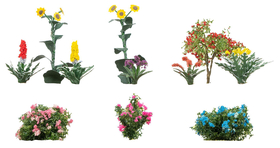 Fleurs miniatures de plusieurs couleur échelle 1:87