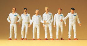 Preiser 65337 - Mécaniciens en tenue blanche bleue ou orange 1:43 - 1:45