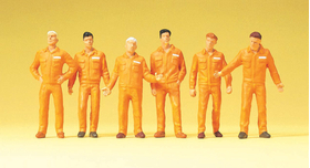 Preiser 68212 - Mécaniciens en tenue orange ou blanche 1:50