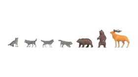 Figurines miniatures : Ours et loups au 1/87 - Noch 15746