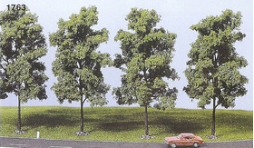 Végétation miniature : Heki 1763 - 4 arbres feuillus miniatures pour décors 18 cm