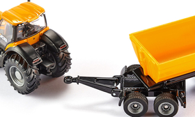 Véhicule miniature : Tracteur JCB avec dolly et benne basculante 1/87 - Siku 10185800002