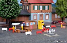 Terrasse de café et personnages 1:160 - N - Kibri
