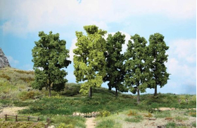 Végétation miniature : Heki 1990 - 5 arbres feuillus miniatures 18 cm