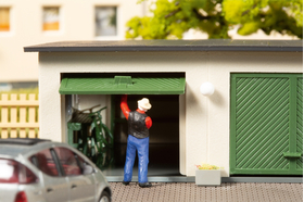 Bâtiment miniature : Double garage - 1:87 H0 - Auhagen 11456