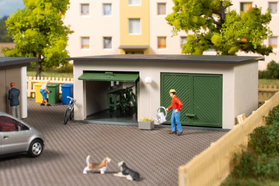 Bâtiment miniature : Double garage - 1:87 H0 - Auhagen 11456