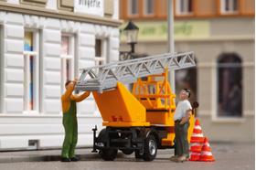 Véhicule miniature : Camion de pompiers avec échelle rotative Multicar M22 - 1:87 H0 - Auhagen 41656