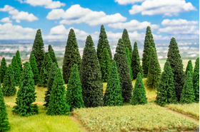 100 sapins miniatures assortis - 1:87 à 1:160 - Faller 181543