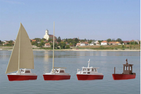 Set de 4 bateaux à monter 1:87
