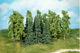 Heki 1414 - 14 Arbres feuillus miniatures 14 - 16 cm