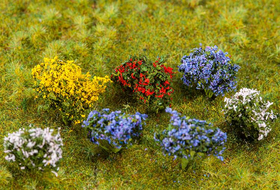 Végétation miniature : 14 Buissons en fleurs 1/87 - Faller 181269