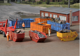 Containers, bennes de chantier 1:87 - Kibri 38648