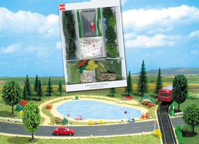 Busch 7191 - Assortiment "Kit starter" lac, campagne et bord de route 1:87 - HO