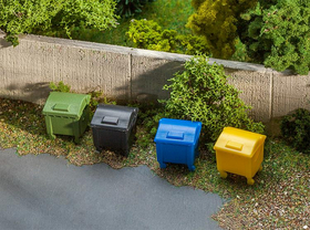 Lot de 8 conteneurs à déchetsé - 1:87 H0 - Faller 180343