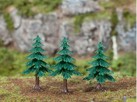 3 sapins miniatures en plastique - Faller 181602