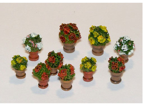 Décors miniatures : 10 pots de fleurs - 1:35 - Plus Model 380