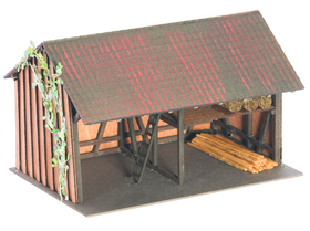 Noch 66711 - Kit en découpe laser Grange de bois HO 9 cm x 6 cm et 5,6 cm de haut