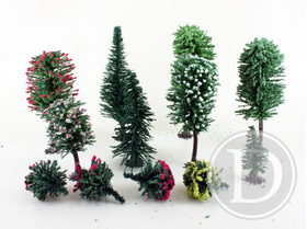 JORD-4A - 50 sapins miniatures et arbres 3-12 cm 1:87, HO