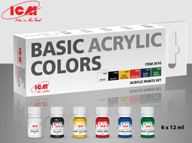 Coffret de 6 peintures à l'eau - 12 ml - ICM 3010