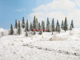 10 Sapins miniatures enneigés  5 -14 cm 1:87, 1:120 - Noch 26928