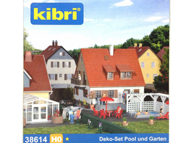 Set piscine et jardin miniature 1:87