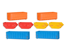 Containers, bennes miniatures de chantier 1:87 - Kibri 38648