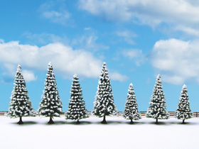 7 Sapins enneigés  8 -12 cm 1:87, 1:120 - Noch 25087