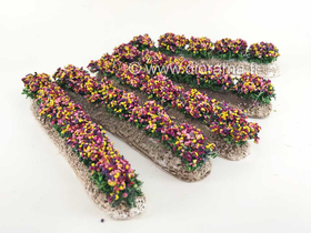 5 Rangées de fleurs - décors pour crèches et santons