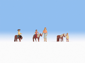 Figurines miniatures : Promenade à poney  1:87 - Noch 15635