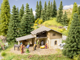 Décors miniatures : Coffret crèche de Noël en découpe laser - 1:87 H0 - Noch 65620